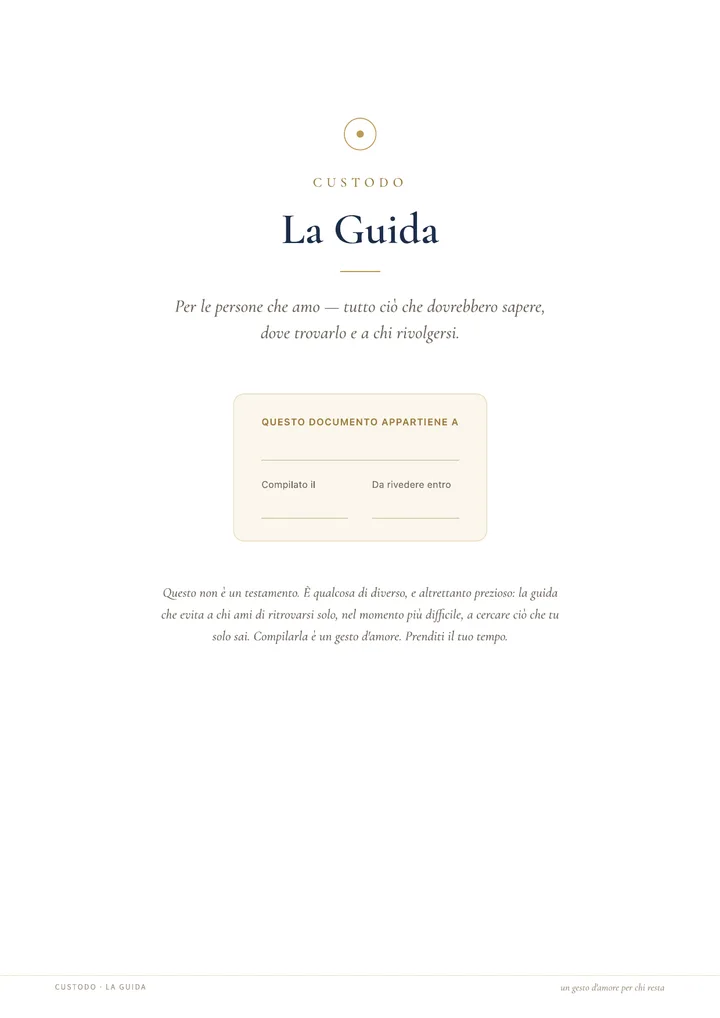 La copertina de La Guida di Custodo